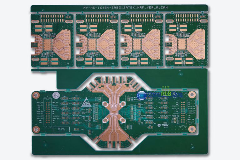 Green bare circuit boards with exposed copper RF traces