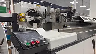 Automatic wire processing machine with a touchscreen control panel
