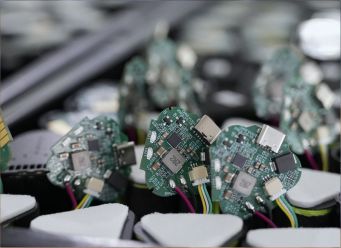 Battery protection boards with connectors laid out in trays
