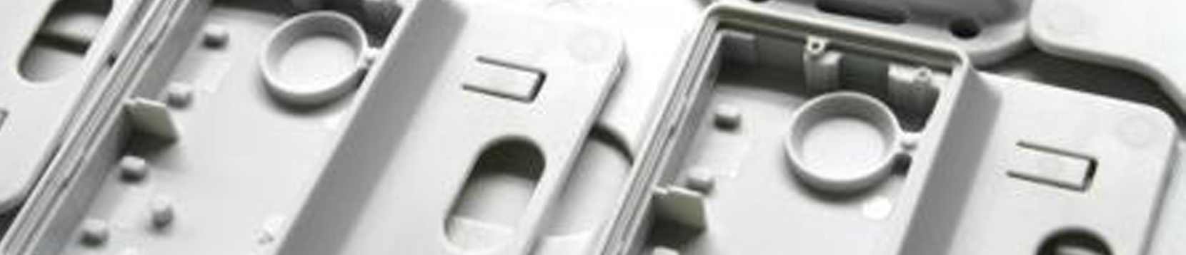 Close-up of grey molded plastic parts