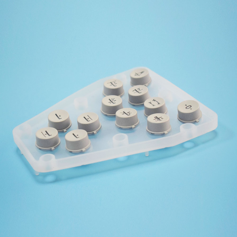 Translucent silicone keypad with round printed keys