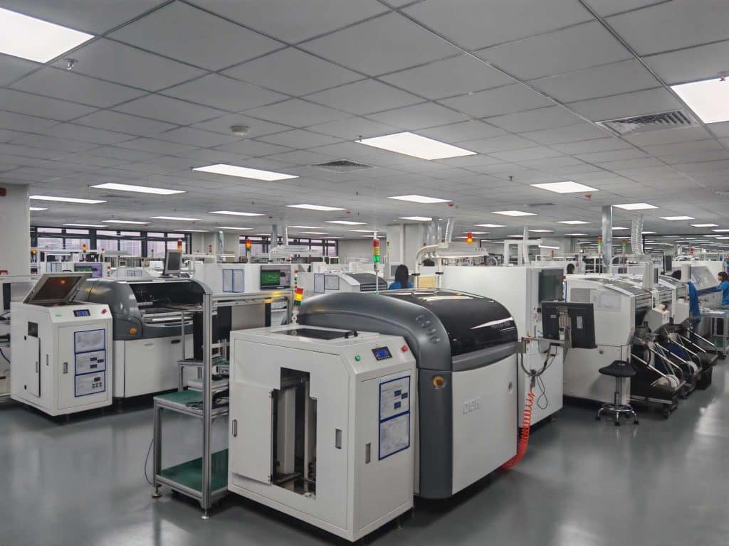SMT lines with a DEK stencil printer in Vexos's Dongguan factory